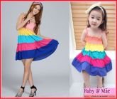Vestido baby e Mãe iguais colorido verão
